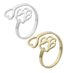 Fingerring med hjerte og pote