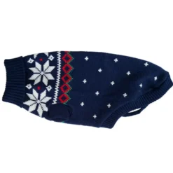 Marineblå vintersweater med snefnug