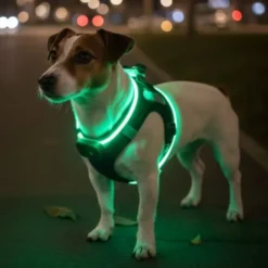 Step-in hundesele med LED-lys
