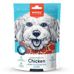Wanpy Chicken Jerky & Codfish Sushi | 100g